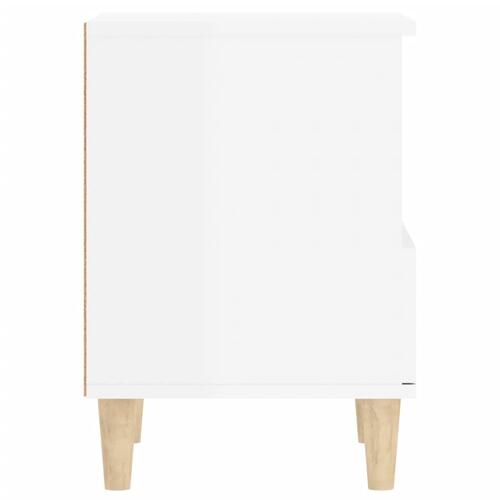 Sengebord 40x35x50 cm hvid højglans