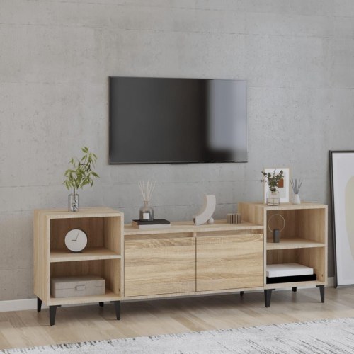 Tv-bord 160×35×55 cm i konstrueret træ - sonoma-eg