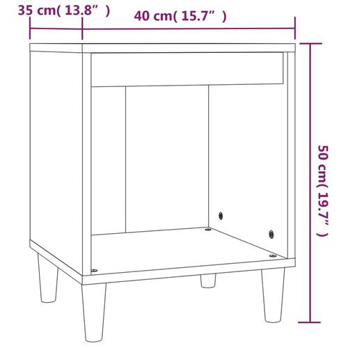 Sengeborde 2 stk. 40x35x50 cm hvid højglans