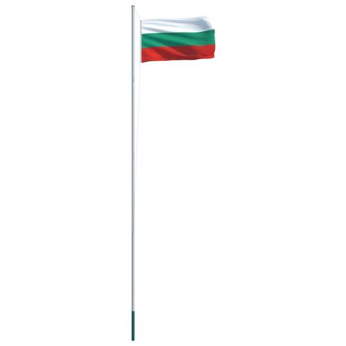 Bulgarien flag og flagstang 6,2 m aluminium