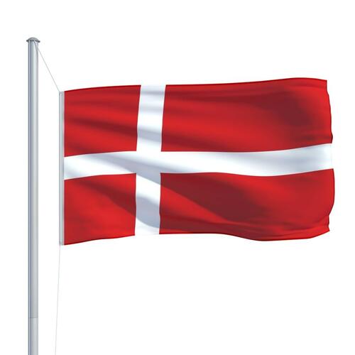 Dansk flag og flagstang 6,2 m aluminium