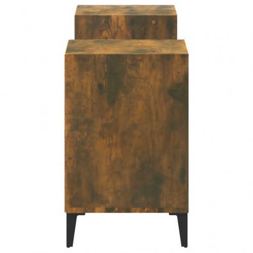 TV-bord med 6 rum 160 x 35 x 55 cm - røget egetræsfarve