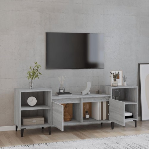 Tv-bord 160 x 35 x 55 cm - grå sonoma-eg