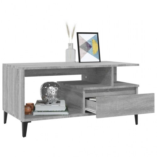 Sofabord 90 x 49 x 45 cm - grå sonoma-eg