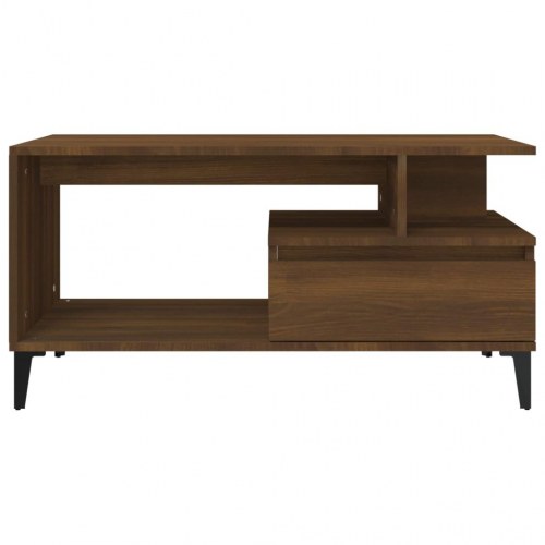 Sofabord 90 x 49 x 45 cm i konstrueret træ - brun egetræsfarve