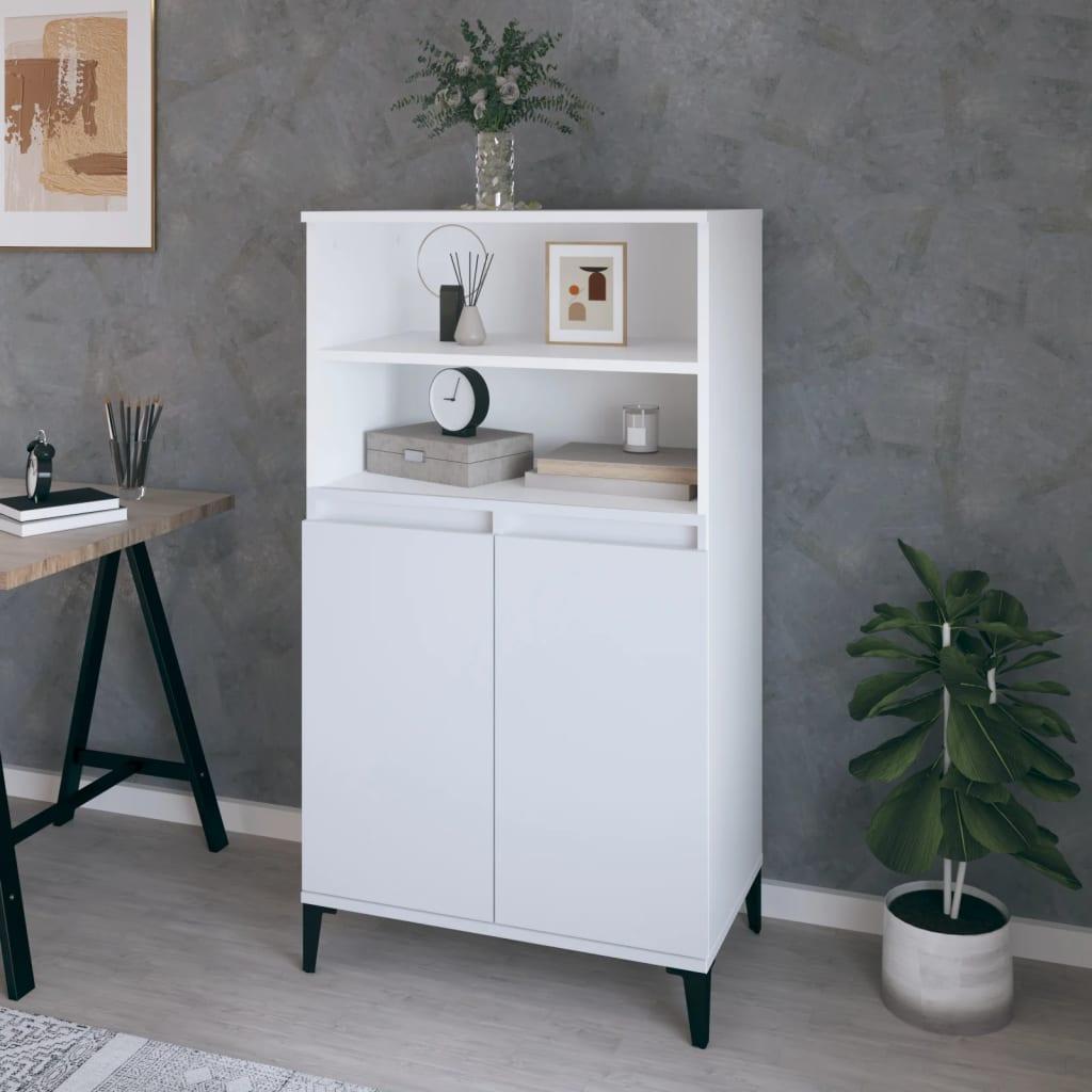 Højskab/skænk 60×36×110 cm i hvidt konstrueret træ