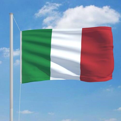 Italiensk flag og flagstang 6,2 m aluminium