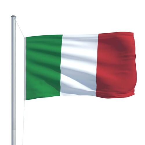 Italiensk flag og flagstang 6,2 m aluminium