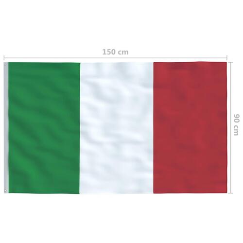 Italiensk flag og flagstang 6,2 m aluminium