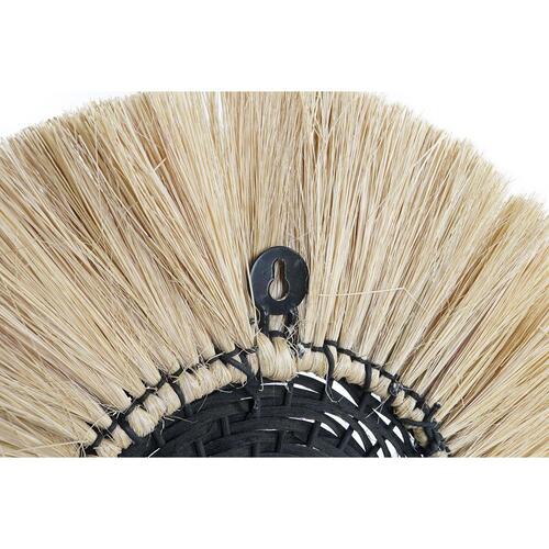 Væglampe Natur Sort Kolonistil Jern 220 V 25 W Jute (42 x 9 x 42 cm)