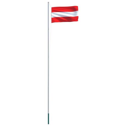 Østrigsk flag og flagstang 6,2 m aluminium