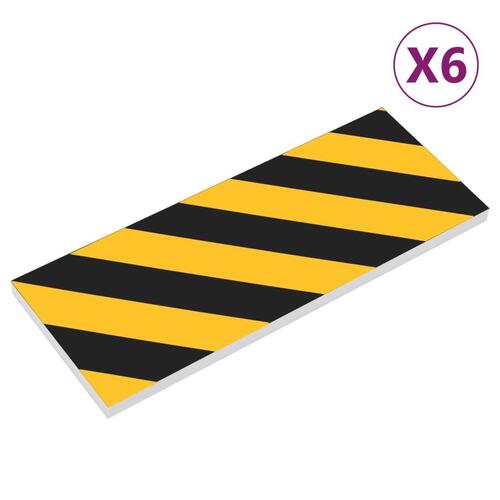 Vægbeskyttere 6 stk. 50x10x2 cm EVA-skum gul og sort