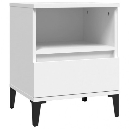 Sengeborde 2 stk. 40×35×50 cm - hvid med metalfødder
