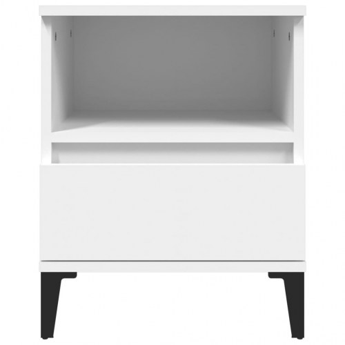 Sengeborde 2 stk. 40×35×50 cm - hvid med metalfødder