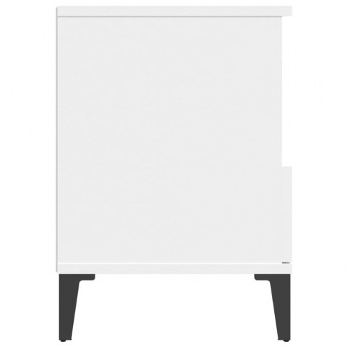 Sengeborde 2 stk. 40×35×50 cm - hvid med metalfødder