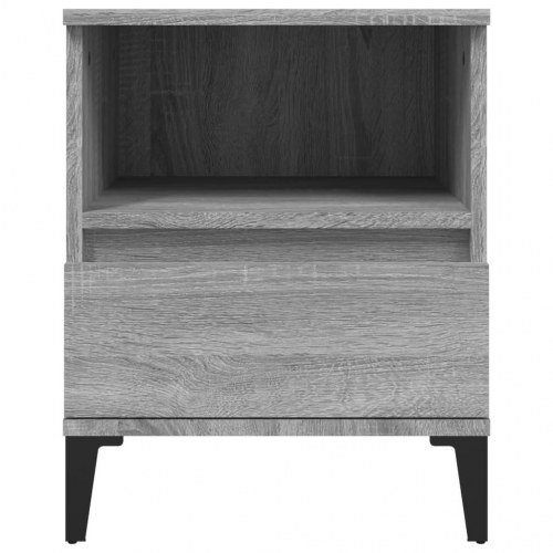 Sengeborde 2 stk. 40×35×50 cm - grå sonoma med skuffe og hylde