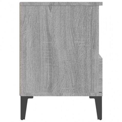 Sengeborde 2 stk. 40×35×50 cm - grå sonoma med skuffe og hylde