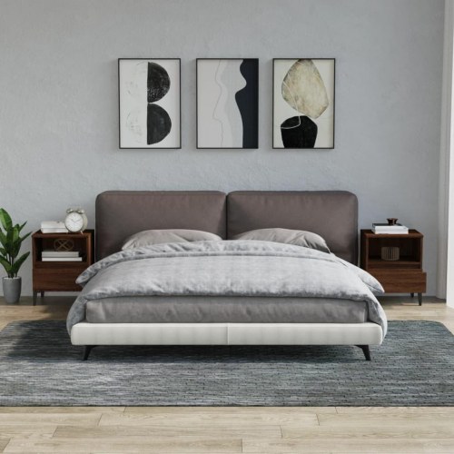 Sengeborde 2 stk. 40x35x50 cm brun egetræsfarve