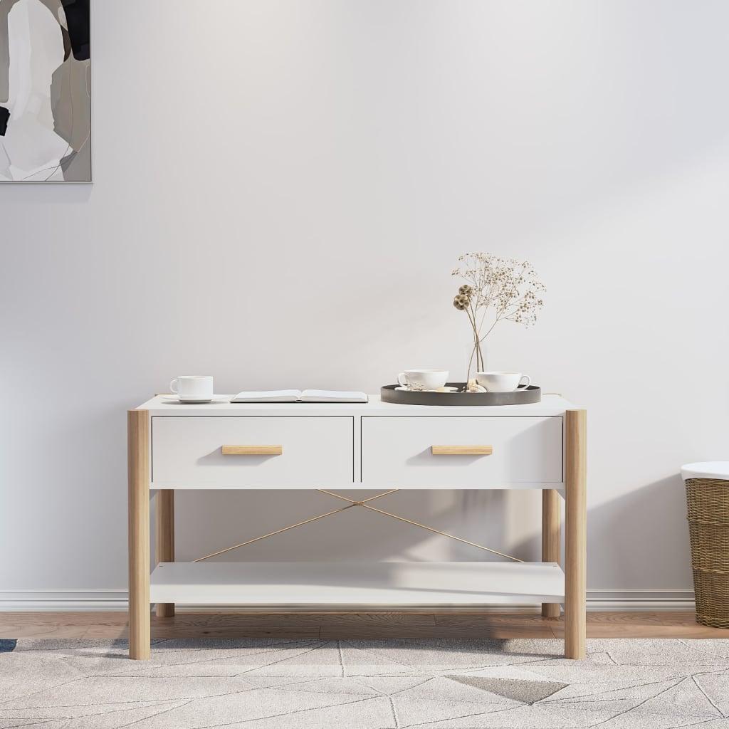 Sofabord 82x48x45 cm konstrueret træ hvid