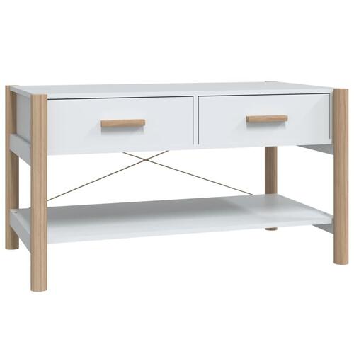 Sofabord 82x48x45 cm konstrueret træ hvid