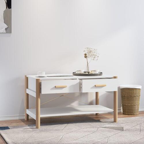 Sofabord 82x48x45 cm konstrueret træ hvid