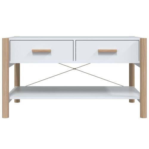 Sofabord 82x48x45 cm konstrueret træ hvid