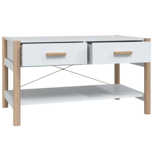 Sofabord 82x48x45 cm konstrueret træ hvid