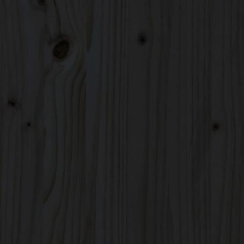 Daybed med udtræk 2x(75x190) cm massivt fyrretræ sort