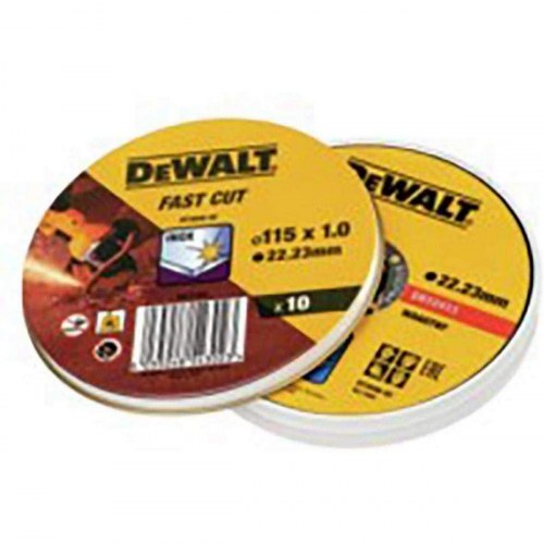 Skæreskive til vinkelsliber Dewalt Fast Cut DT3506-QZ - 115 x 1 x 22,23 mm (10 stk.)