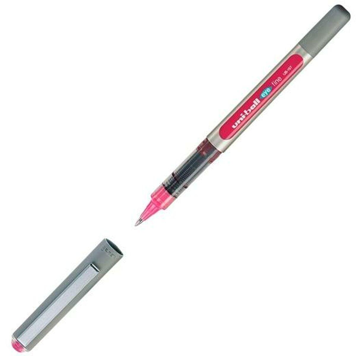 Se Pen med flydende blæk Uni-Ball Rollerball Eye Fine UB-157 Pink 0,7 mm (12 Dele) hos Boligcenter.dk