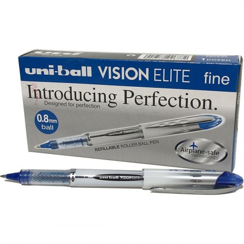 Uni-Ball Vision Elite UB-200 kuglepen - mørkeblå, 0,6 mm, 12 stk.
