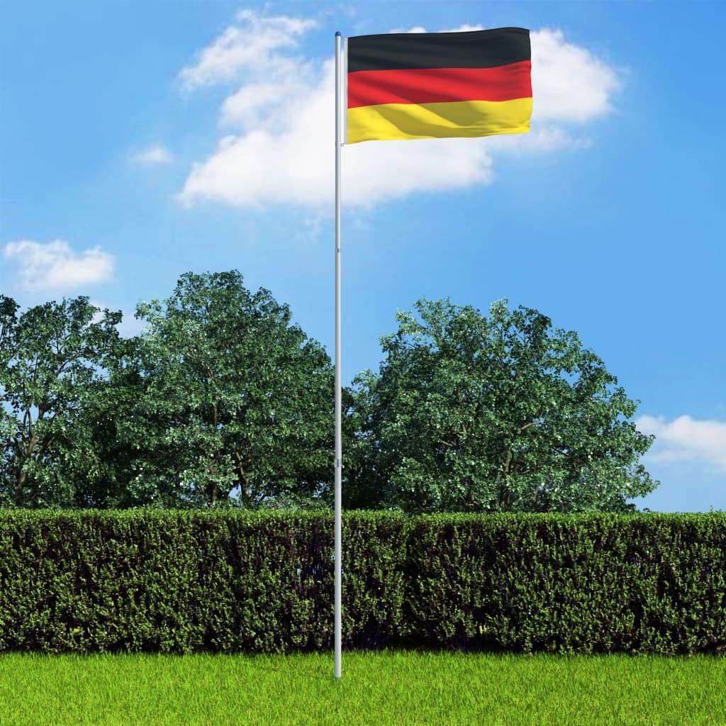Tysk flag og flagstang 6 m aluminium