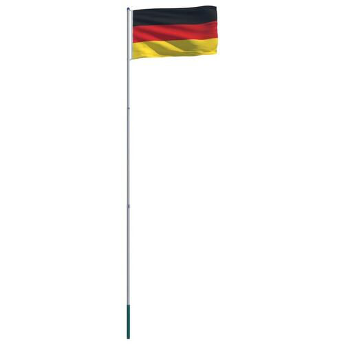 Tysk flag og flagstang 6 m aluminium