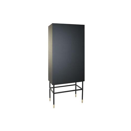 Skab Sort Hvid Ben Harpiks Træ MDF (75 x 40 x 180 cm)