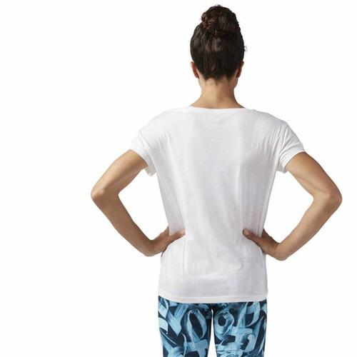 Kortærmet T-shirt til Kvinder Reebok Floral Easy Crossfit Hvid XS