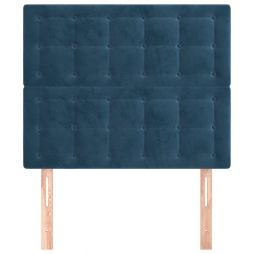 Sengegavl mørkeblå 100 x 5 x 118/128 cm fløjl
