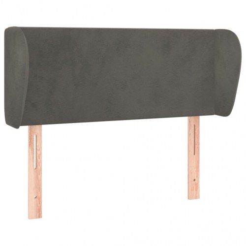 Sengegavl med kanter i fløjl - mørkegrå, 83 x 23 x 78/88 cm