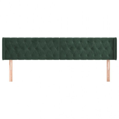 Sengegavl med kanter 183 x 16 x 78/88 cm - mørkegrøn