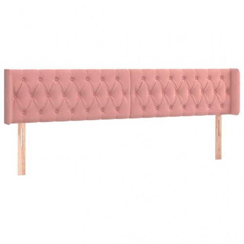 Sengegavl med kanter 183 x 16 x 78/88 cm - lyserød