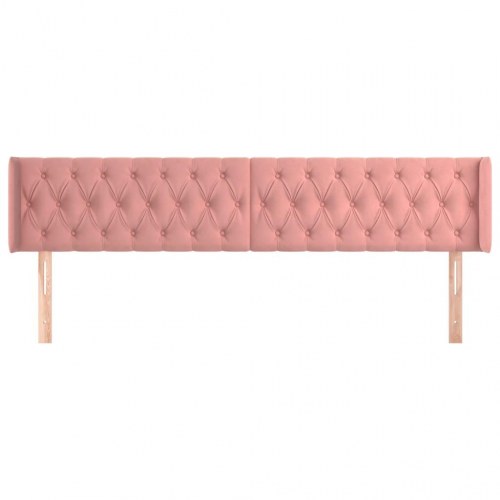 Sengegavl med kanter 183 x 16 x 78/88 cm - lyserød