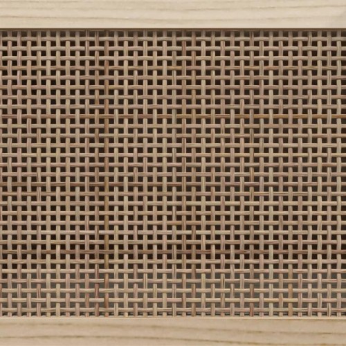 Skænk 60x30x70 cm massivt fyrretræ og naturlig rattan brun
