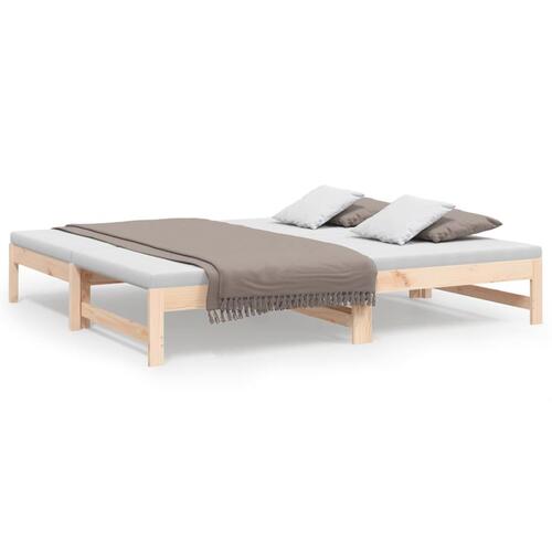 Daybed med udtræk 2x(75x190) cm massivt fyrretræ