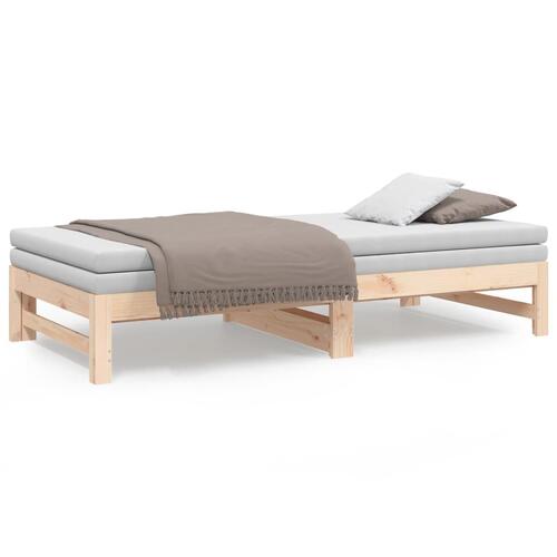 Daybed med udtræk 2x(75x190) cm massivt fyrretræ