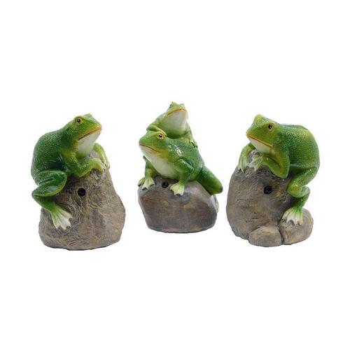 Dekorativ figur Decoris med lyd 8 x 7,4 x 11,5 cm Grøn Frø