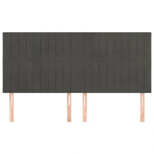 Sengegavl mørkegrå 160 x 5 x 118/128 cm i fløjl