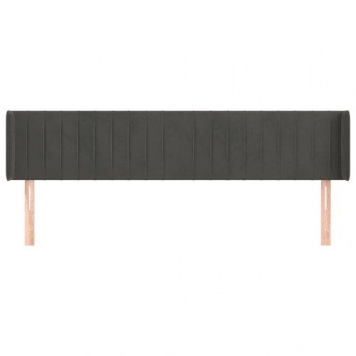 Sengegavl med kanter 163 x 16 x 78/88 cm - mørkegrå