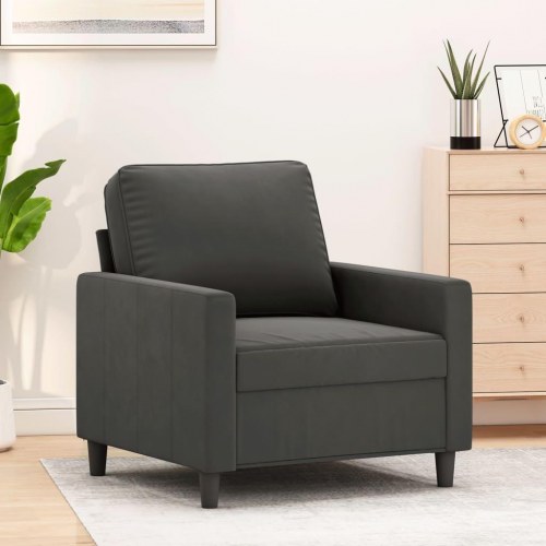 Lænestol 60 cm velour mørkegrå