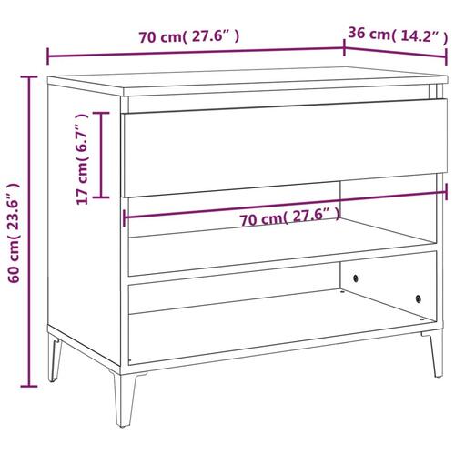 Skoreol 70x36x60 cm konstrueret træ sort