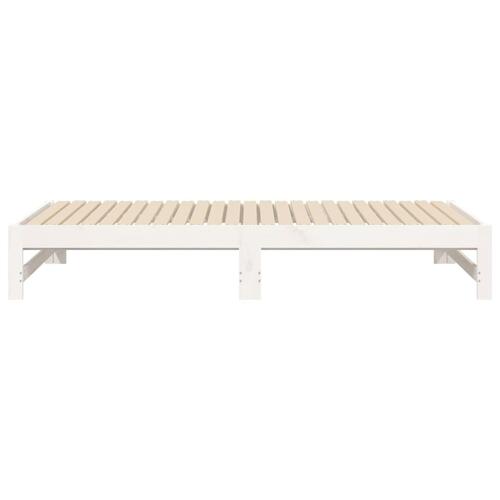 Daybed med udtræk 2x(75x190) cm massivt fyrretræ hvid