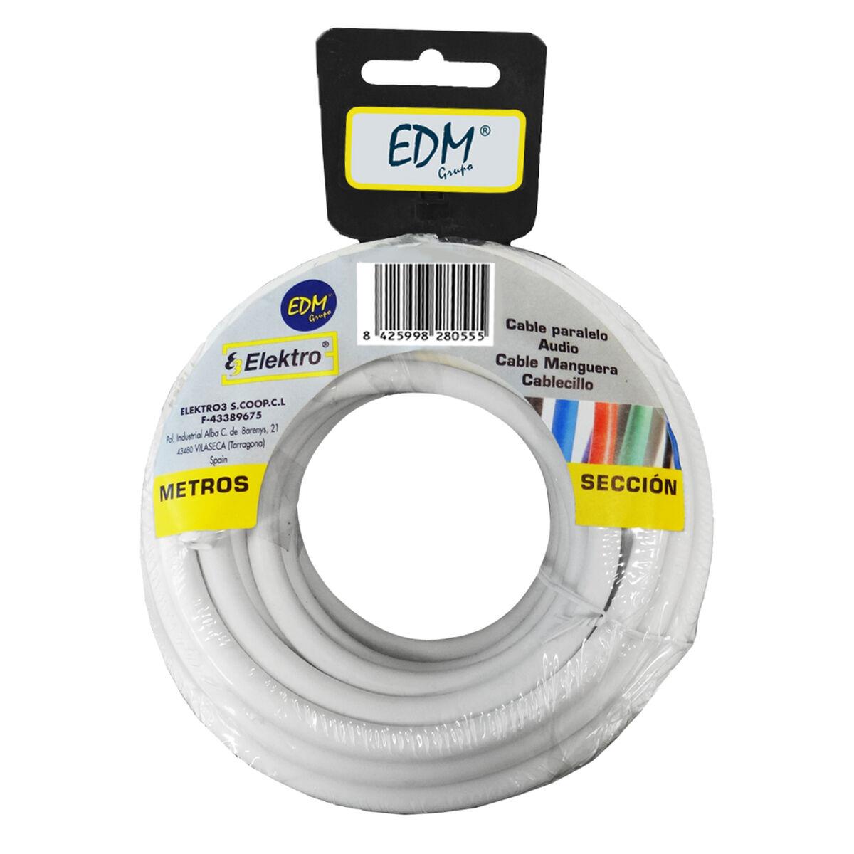 EDM Product kabel - hvid, flad 2 x 1 mm, 25 m